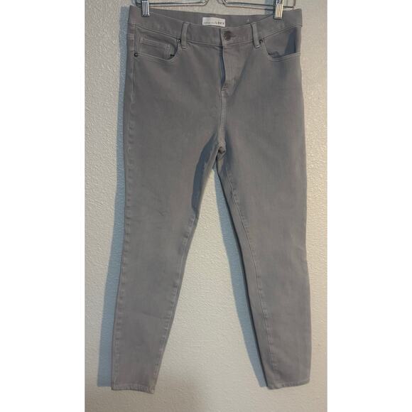 loft Denim - LOFT Women’s Jeans Size 10 Light Gray Skinny Stretch Denim Mid Rise Ankle